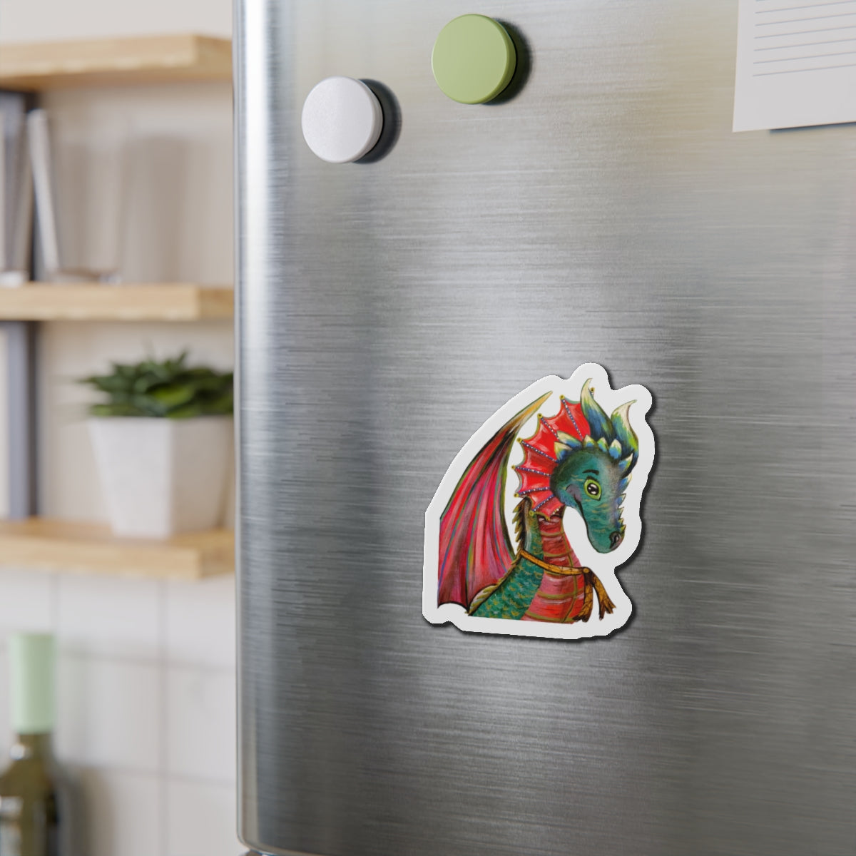 Dragon Die-Cut Magnets  Custom Shape, 5 Sizes, Vinyl Material for Outdoor Use, Flexible and Durable, Black Backing - Home Decor Refrigerator Magnets