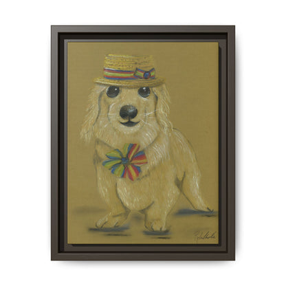 Weiner Dog in Hat Framed Wall Art