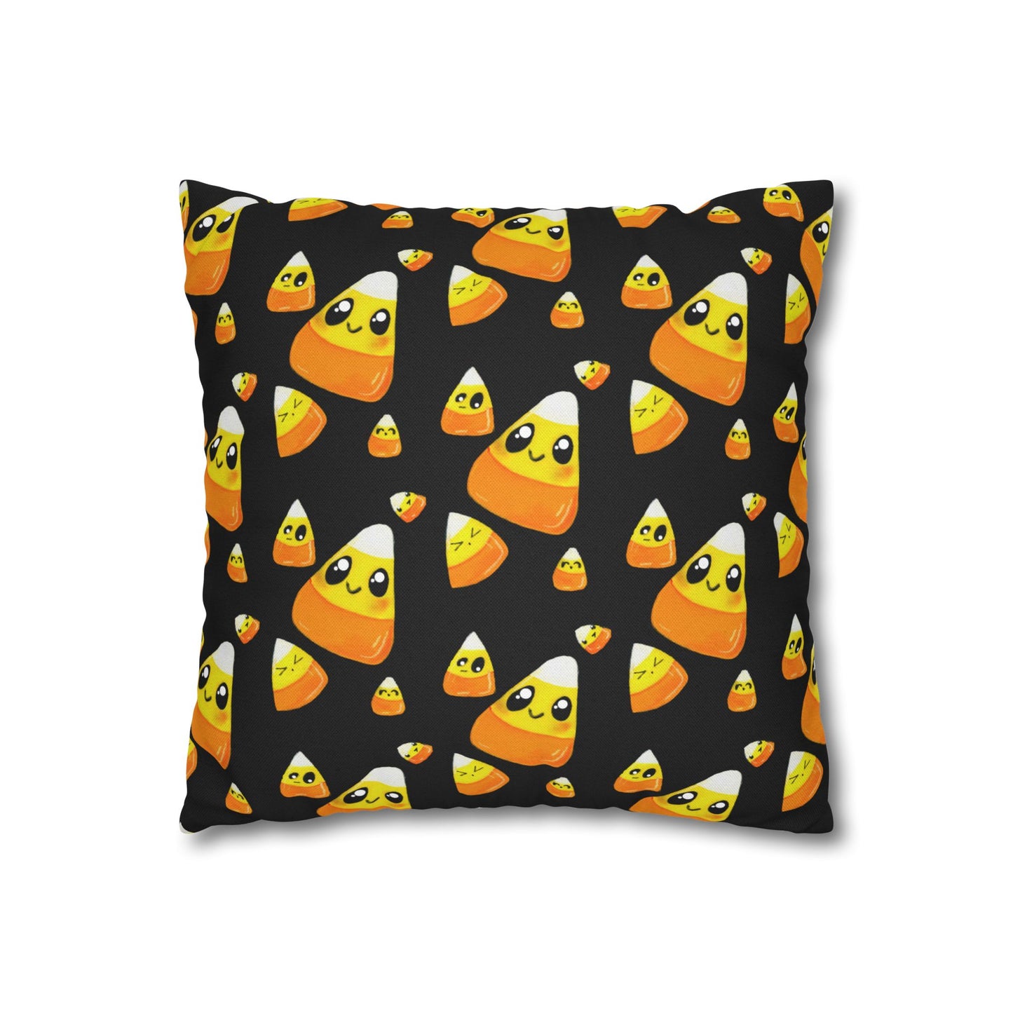 Cute Candy Corn Pattern Pillowcase — Halloween Decorative Throw Pillow Cover