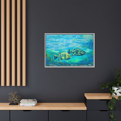 Framed Matte Canvas - Underwater Fish Scene