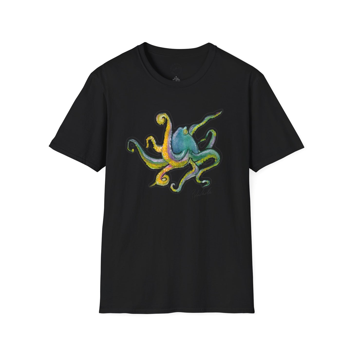 Green octopus Unisex Softstyle T-Shirt