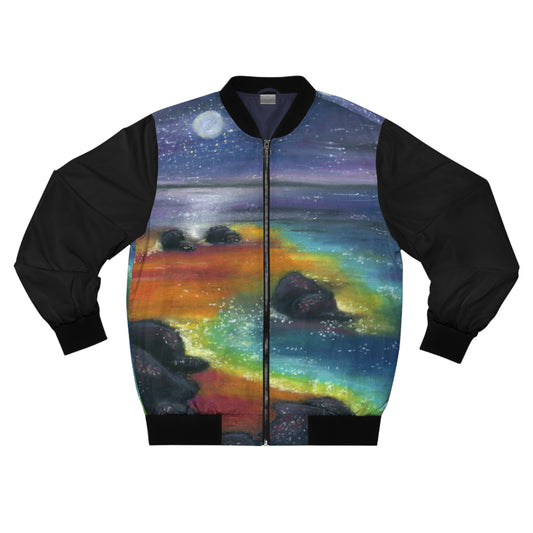 Night Beach Men's Bomber Jacket (AOP)