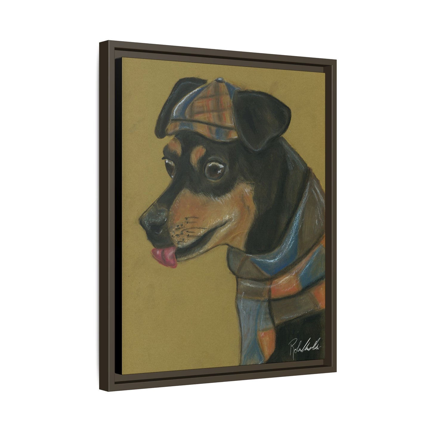 Small Chihuahua Dog in Hat Framed Wall Art