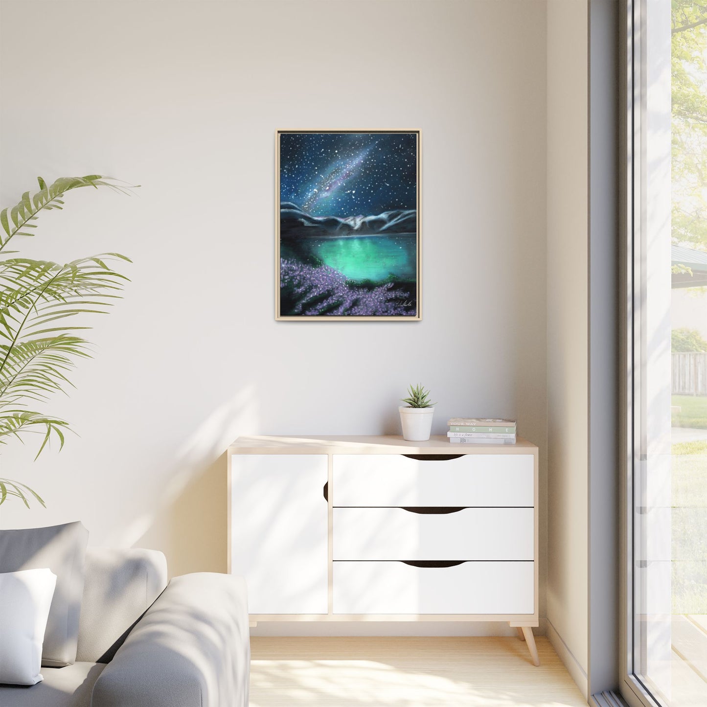 Night Sky over Spring Lake Framed Wall Art