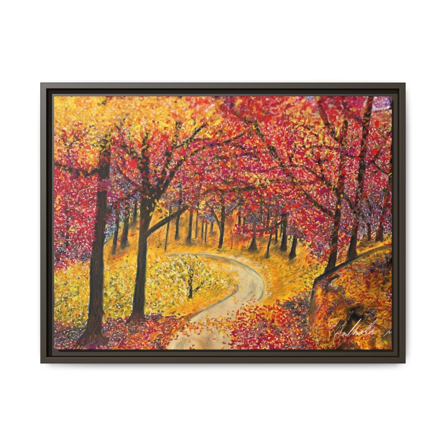 Vibrant Fall Forest Framed Wall Art