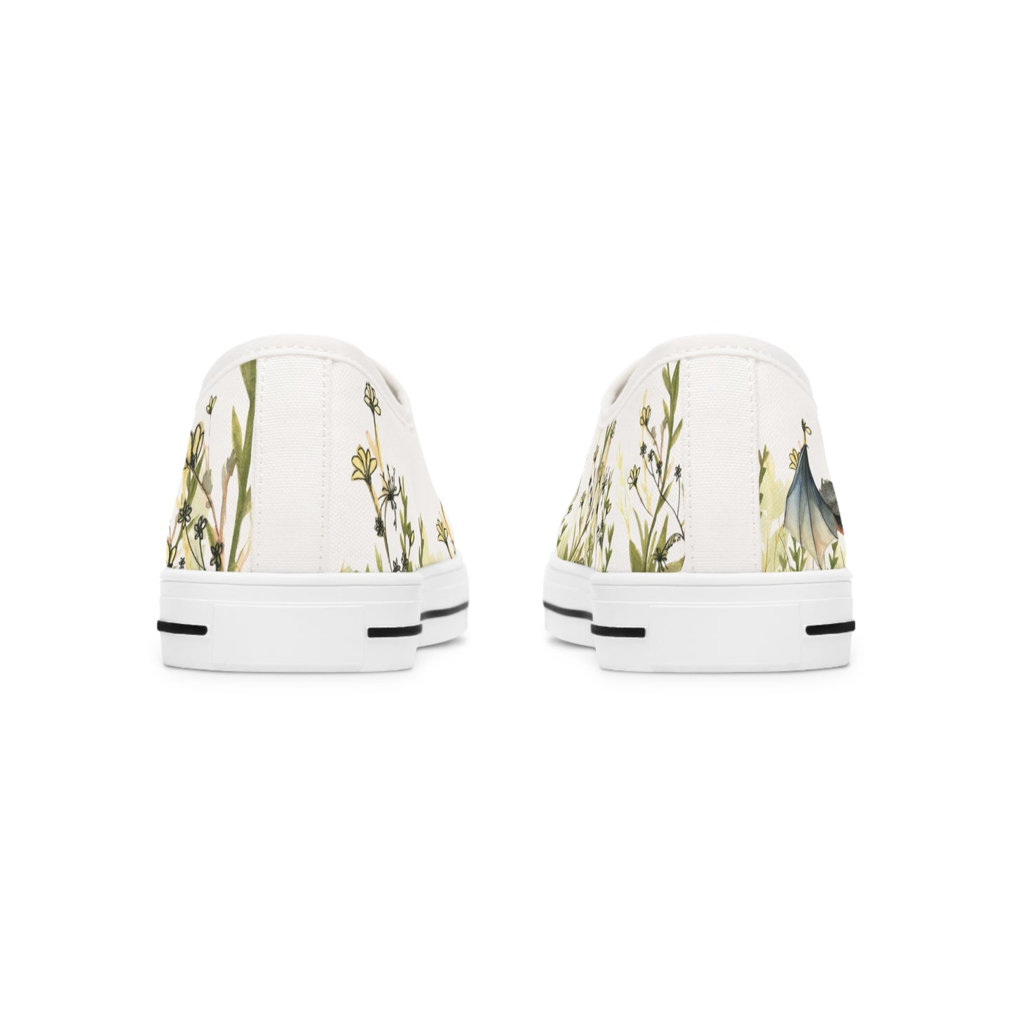 White Bat Printed Unisex Classic Low Top Sneaker Shoes