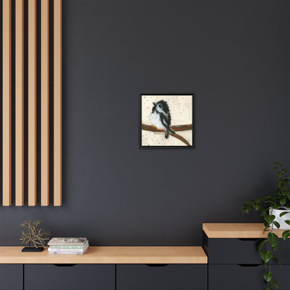 Black Finch Bird Framed Wall Art