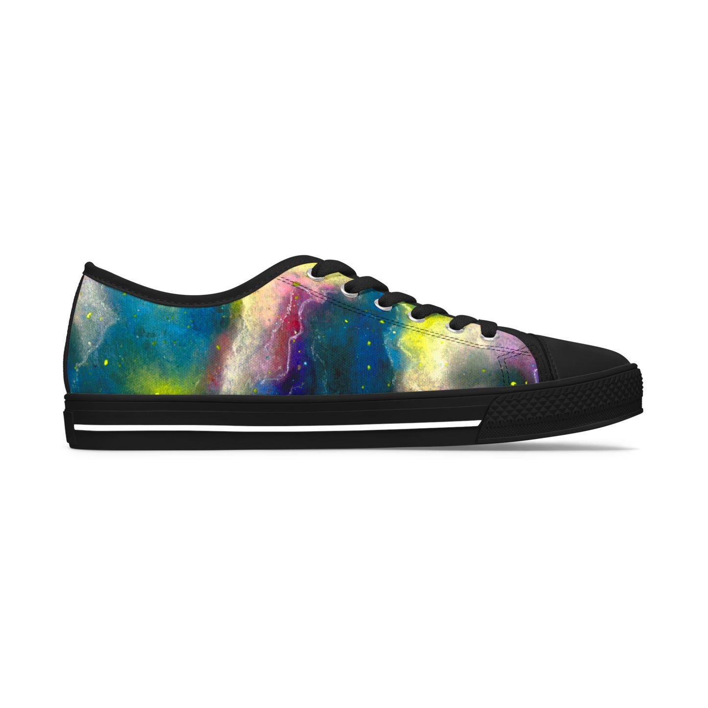 Galaxy Watercolor Low Top Sneakers — Women’s Colorful Space Print Shoes