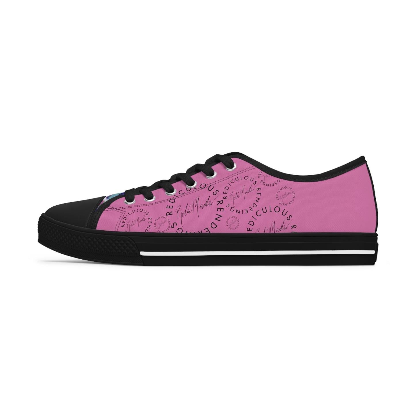 Pink Abstract Horse Unisex Low-Top Sneakers