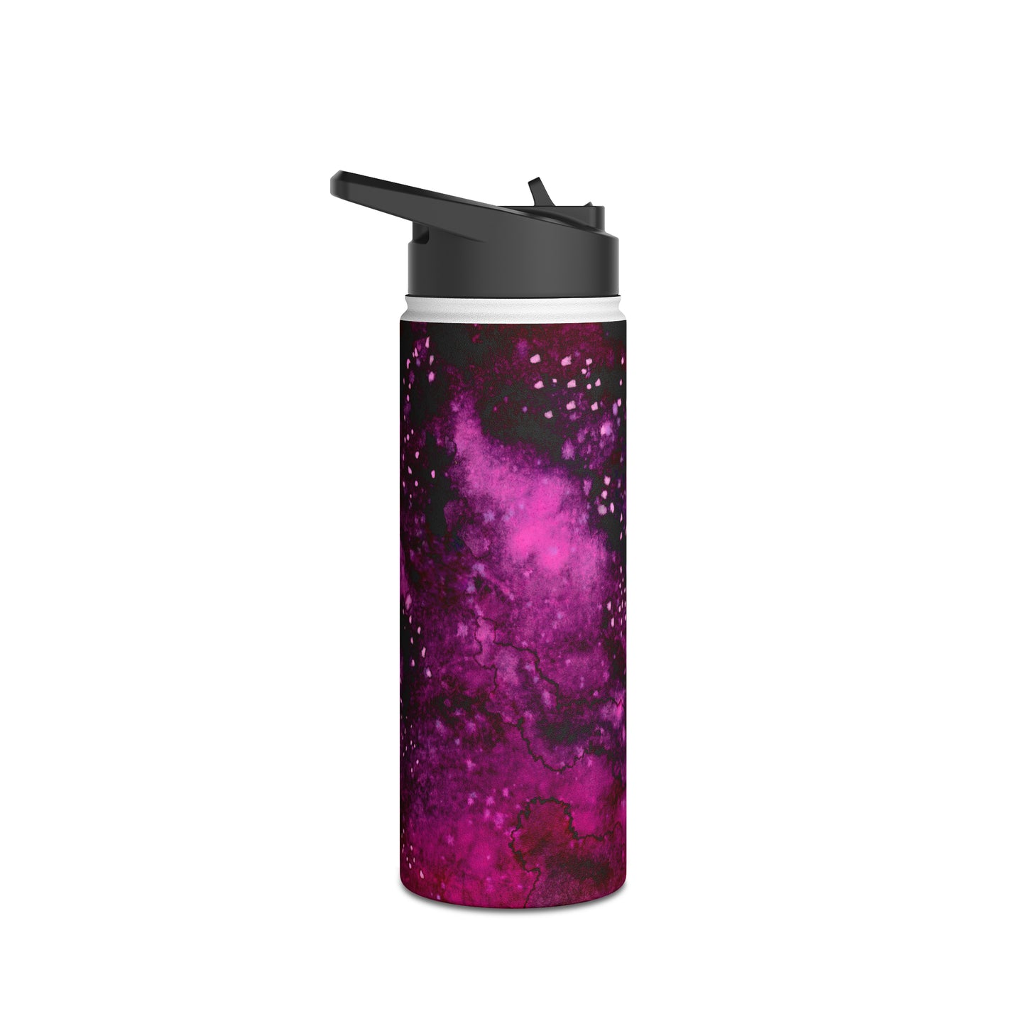 Rose Colored Galaxy Stainless Steel Water Bottle, Standard Lid