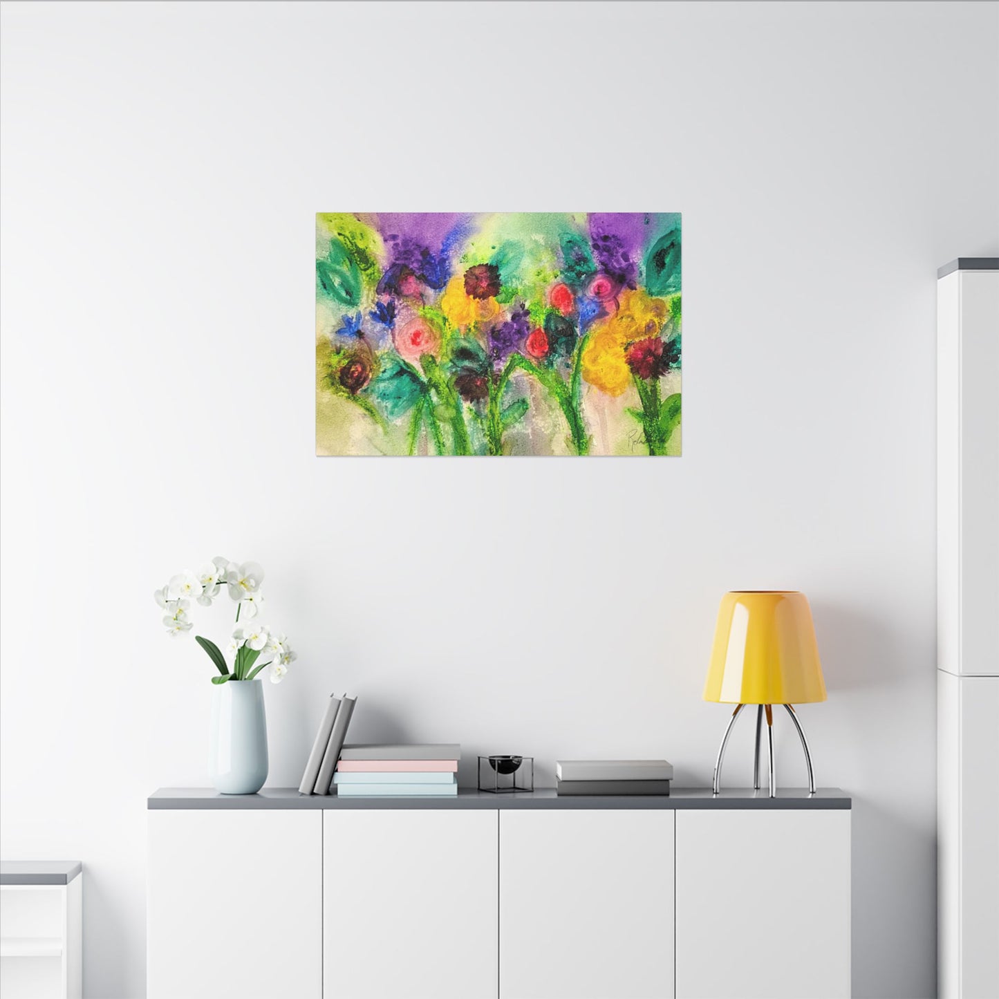 Abstract Flowers Canvas Gallery Wrap