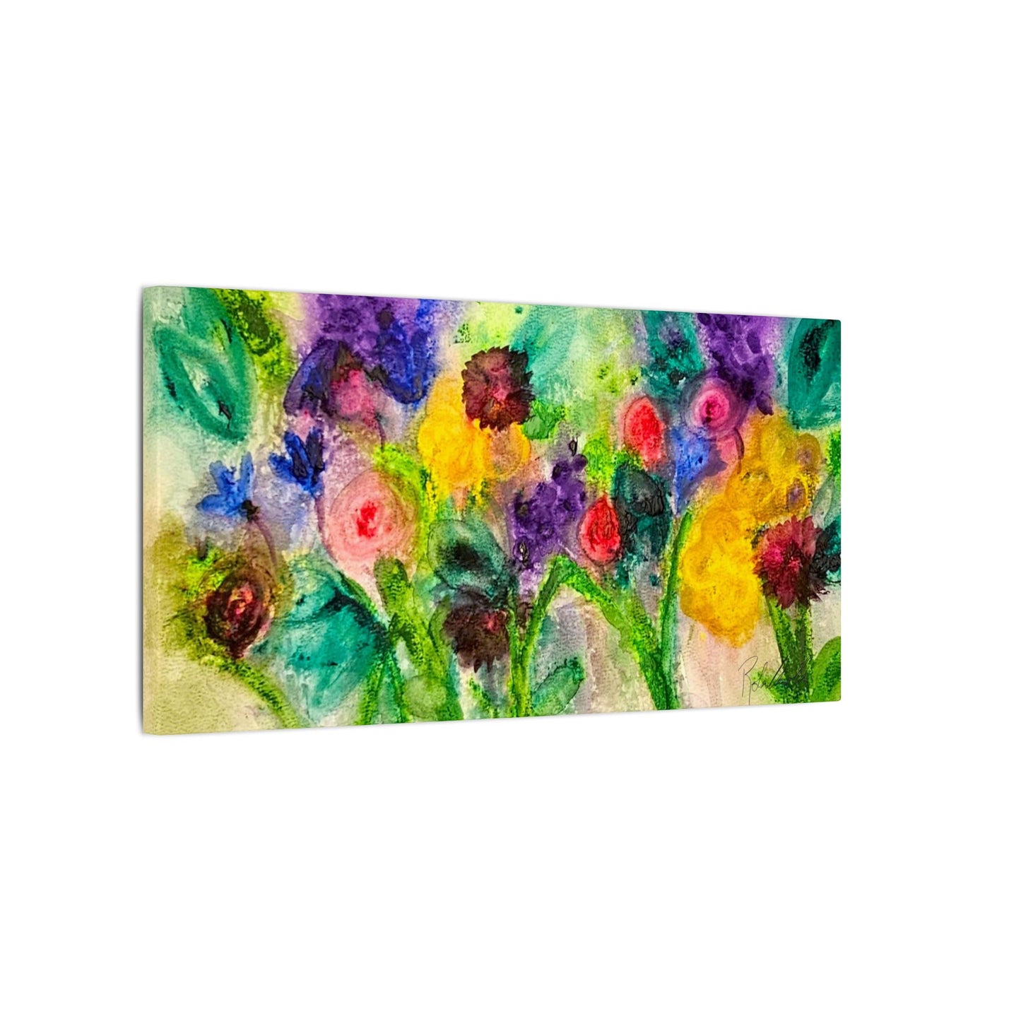 Abstract Flowers Canvas Gallery Wrap