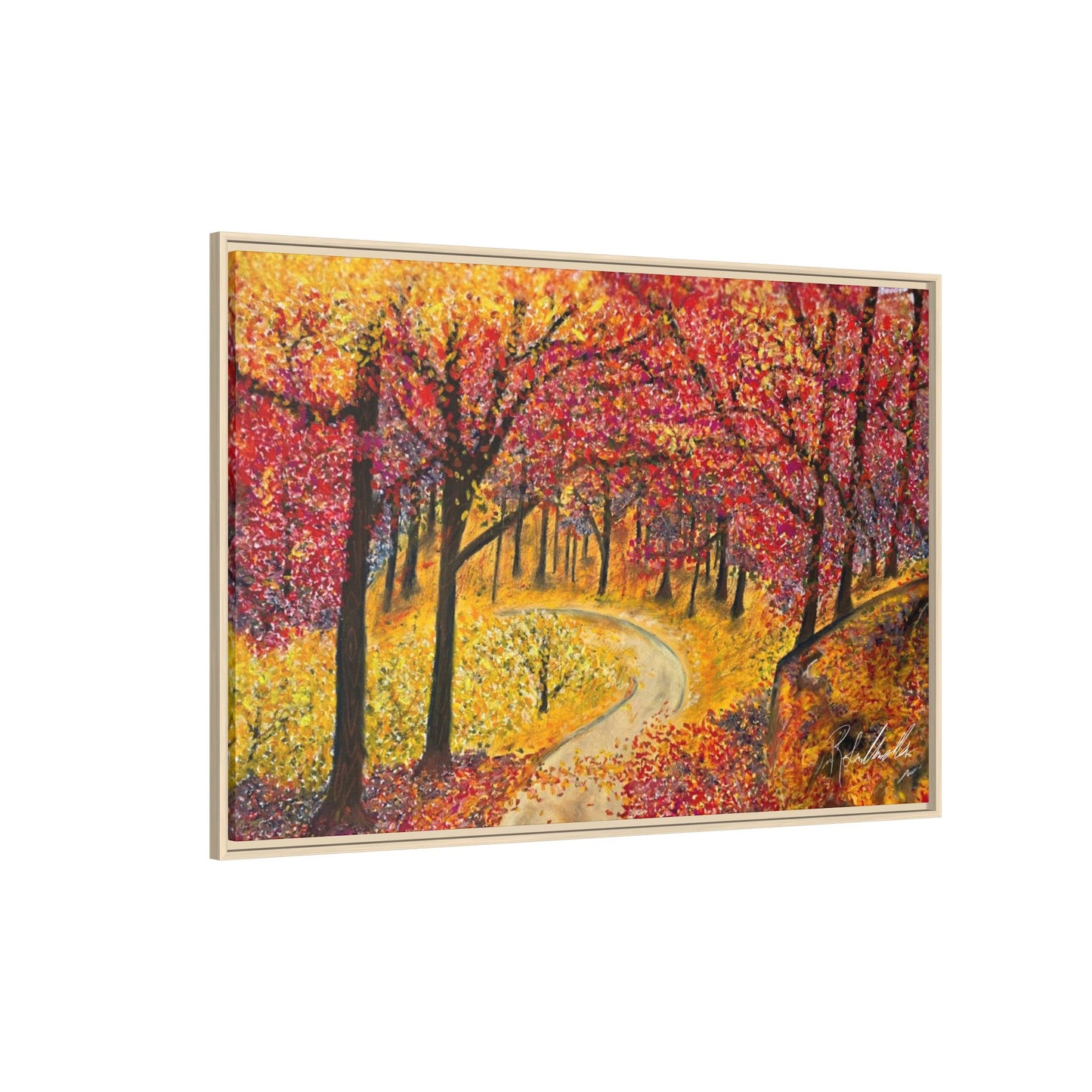 Vibrant Fall Forest Framed Wall Art