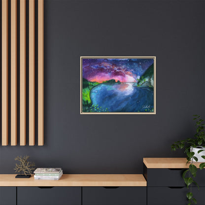Watercolor Sunset Lake Framed Wall Art