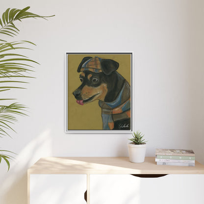 Small Chihuahua Dog in Hat Framed Wall Art