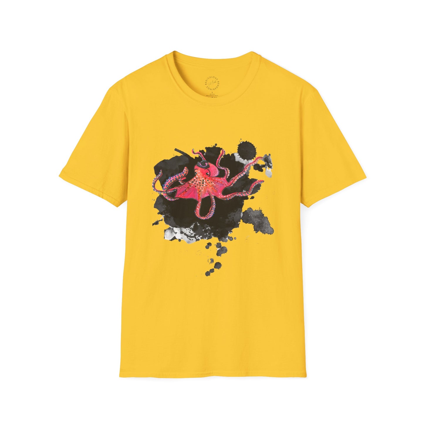 Octopus Ink Blot Unisex Softstyle T-Shirt