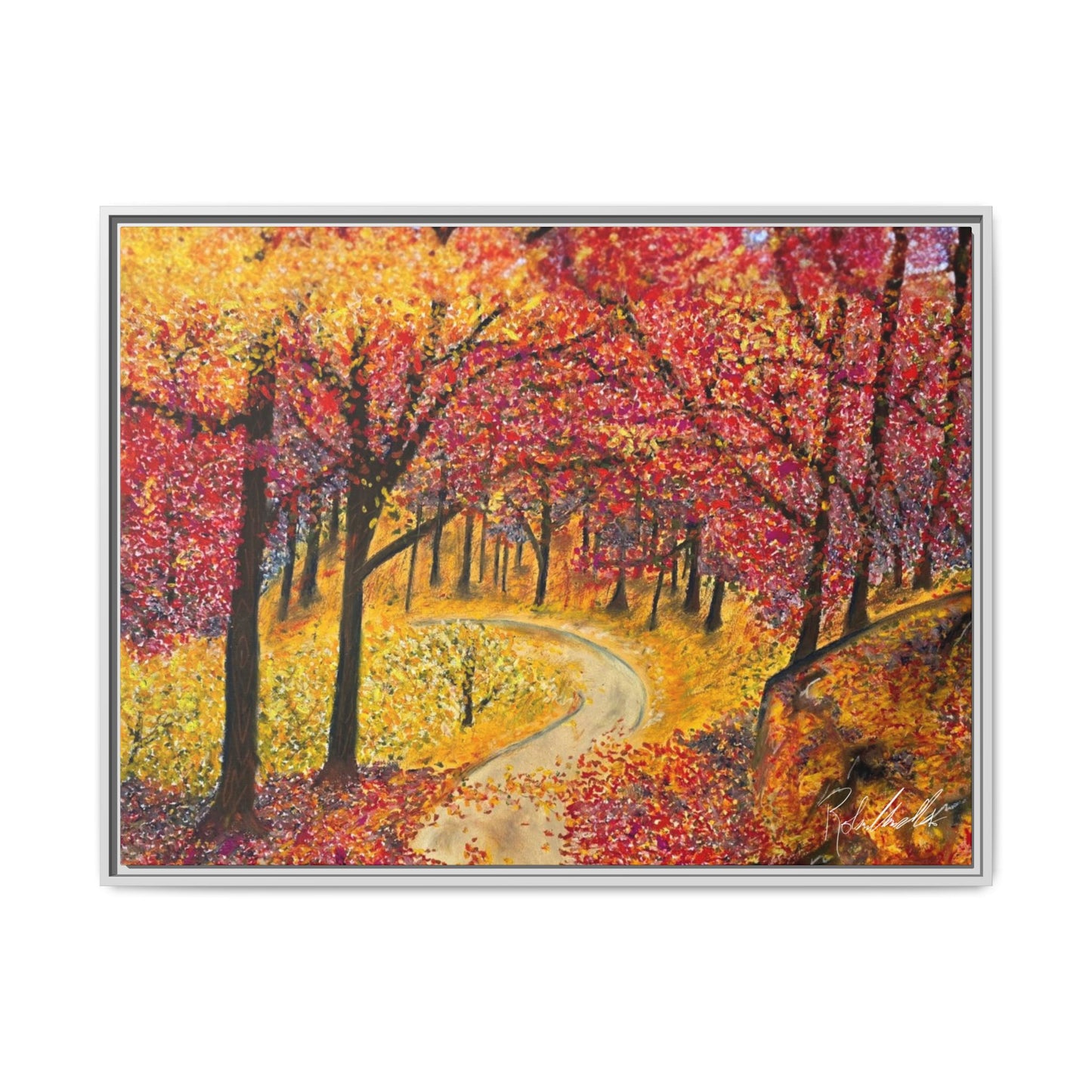 Vibrant Fall Forest Framed Wall Art