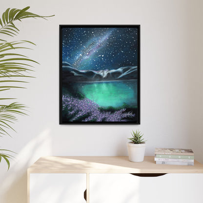 Night Sky over Spring Lake Framed Wall Art