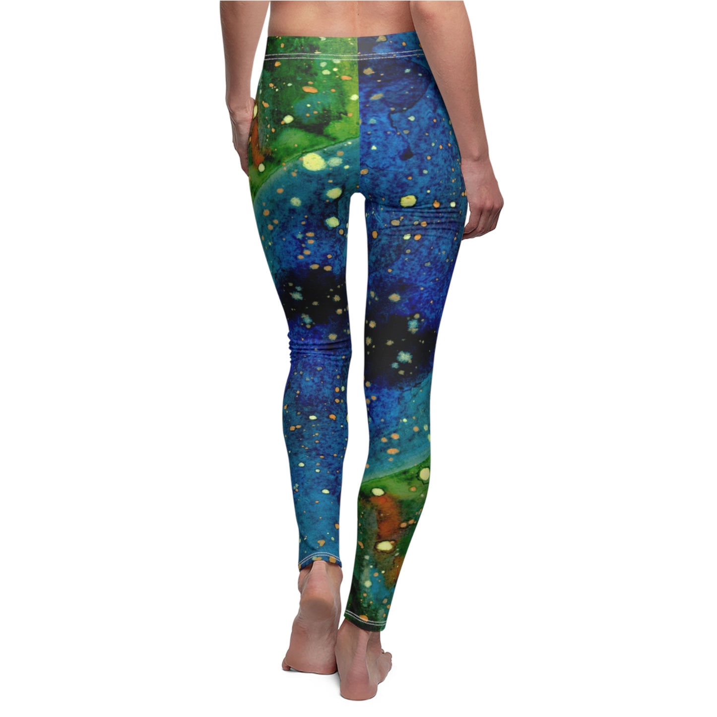 Blue Planet Galaxy Women's Cut & Sew Casual Leggings (AOP)