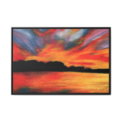Sunset Over The Lake Framed Wall Art