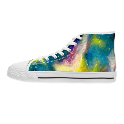 Women's High Top Sneakers — Colorful Galaxy Watercolor Print