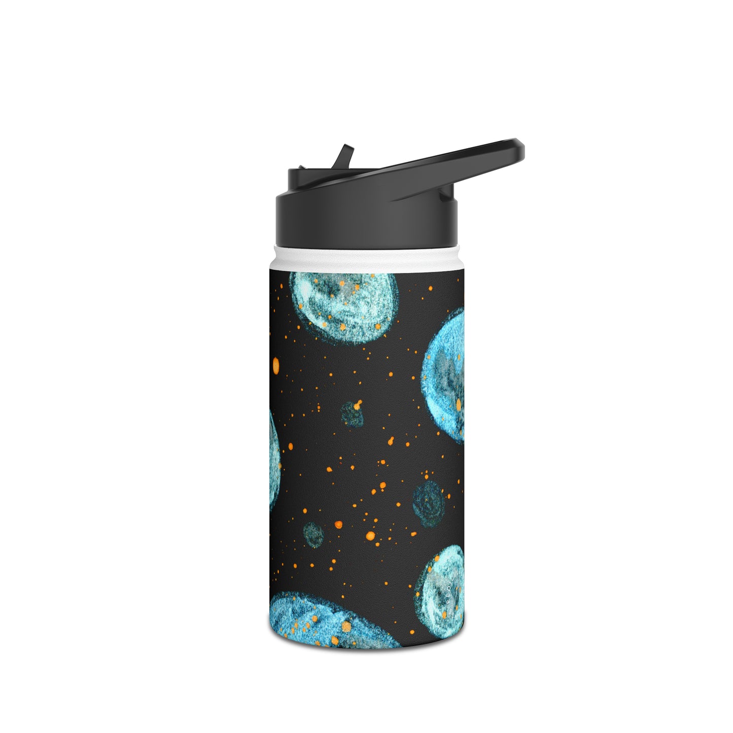 Little Blue Planets Galaxy Stainless Steel Water Bottle, Standard Lid