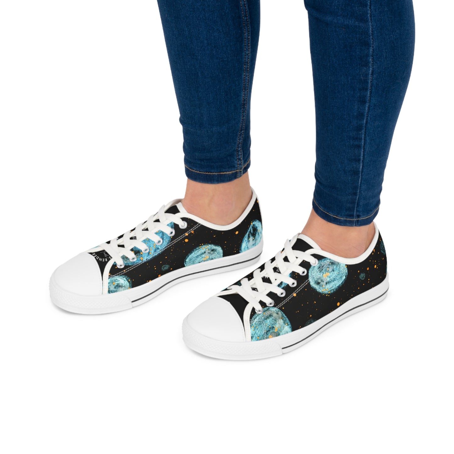 Little Blue Planets Galaxy Unisex Classic Low Top Sneakers Closed Toe Casual Walking Fashion Shoes