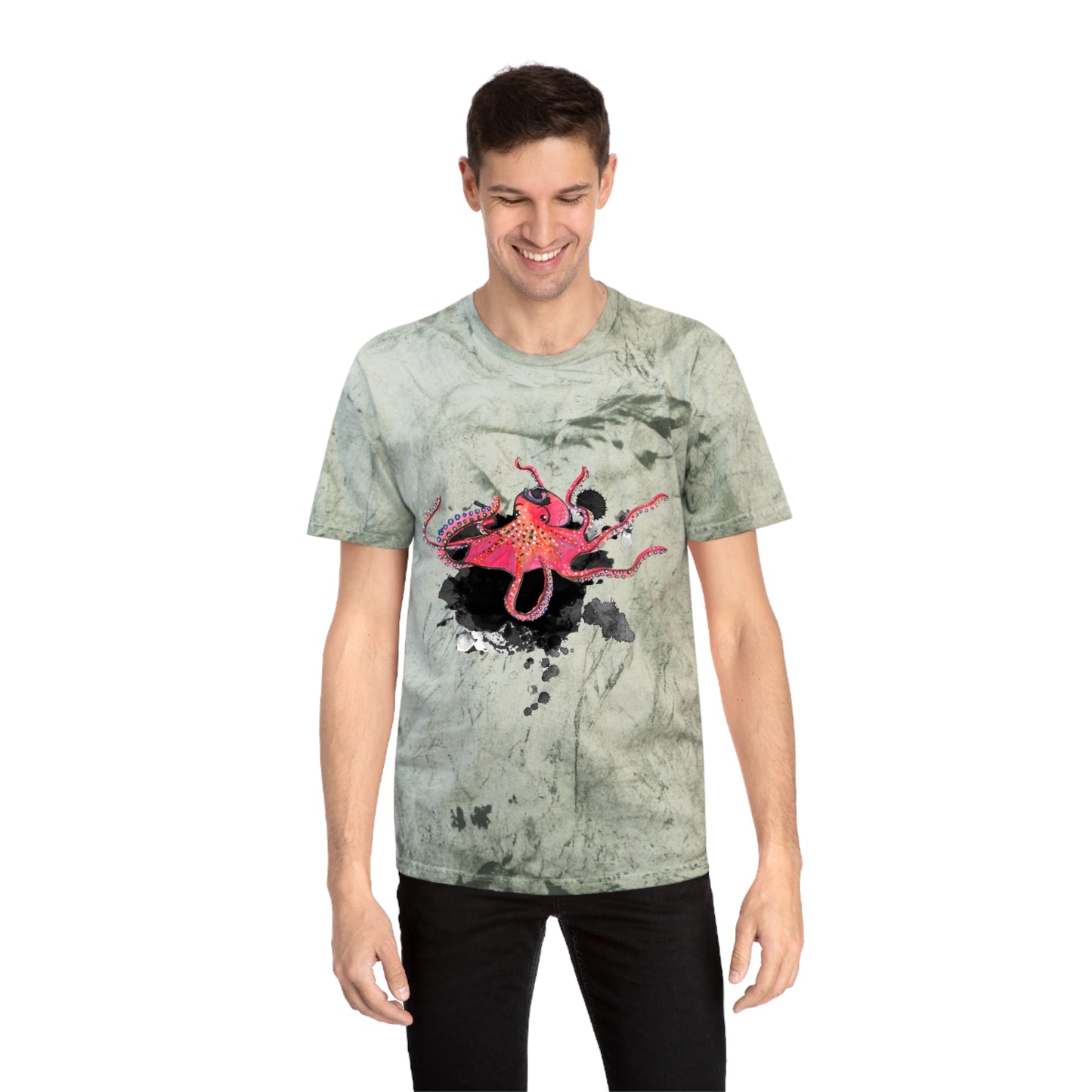 Red Octopus Unisex Color Blast T-Shirt