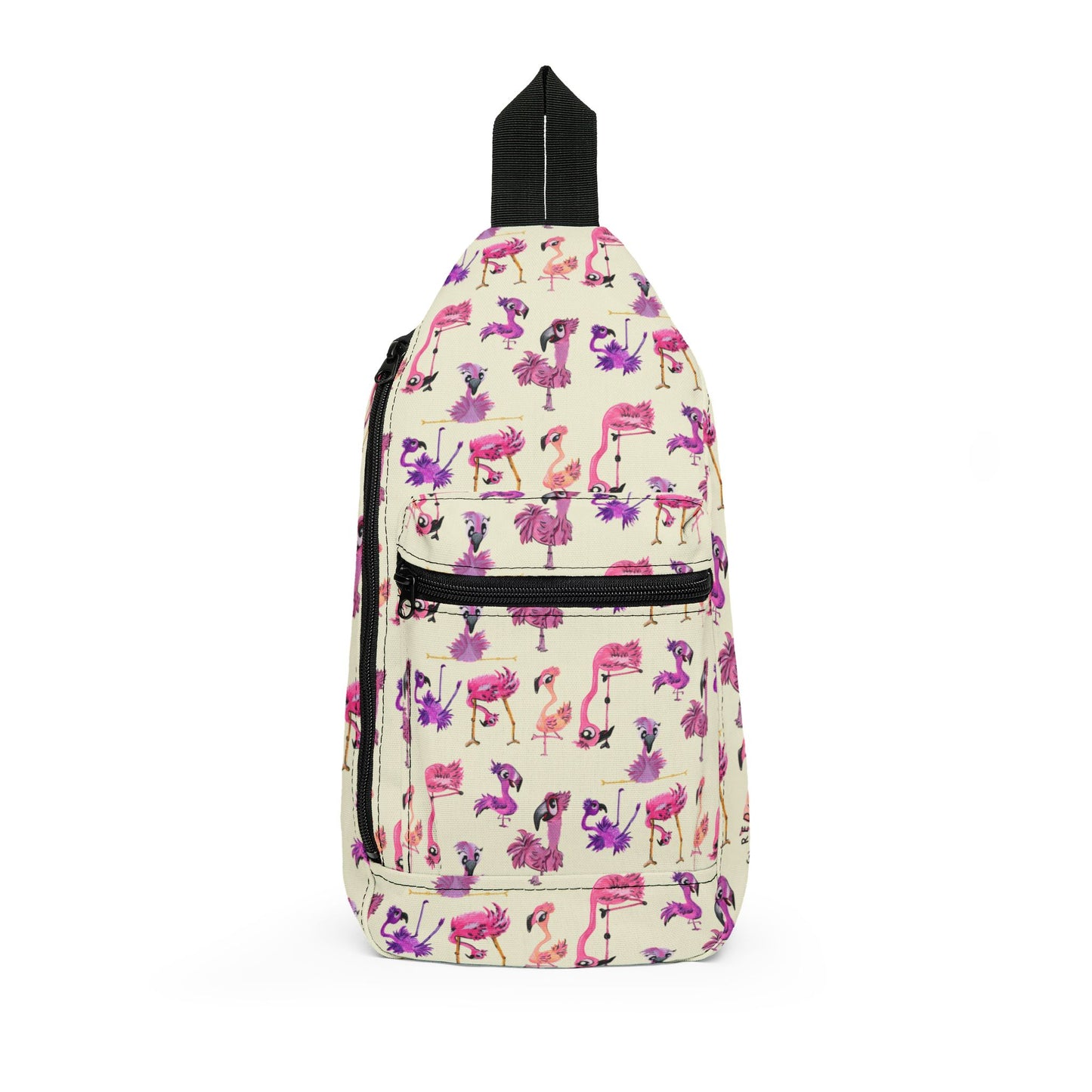Flamingo Pattern Sling Bag – Cute Pink Tropical Crossbody for Kids & Adults