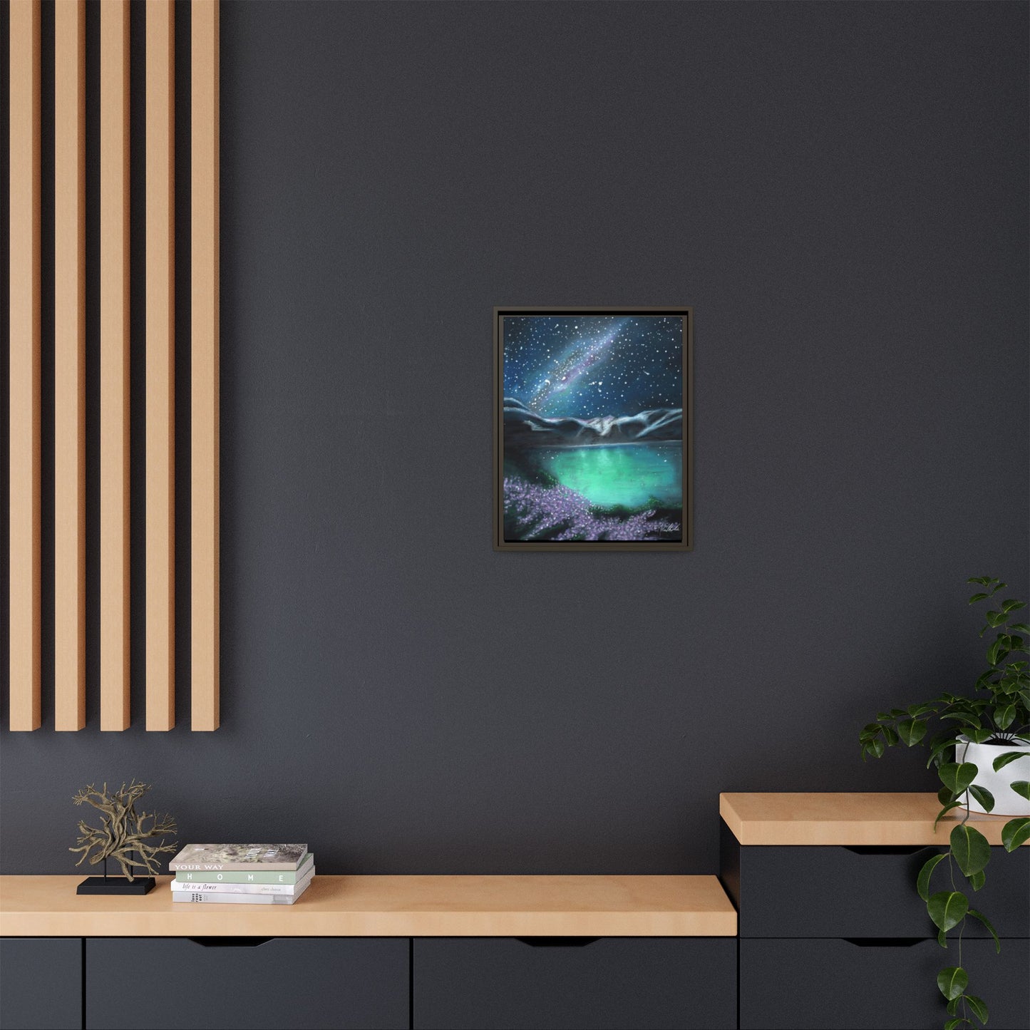 Night Sky over Spring Lake Framed Wall Art