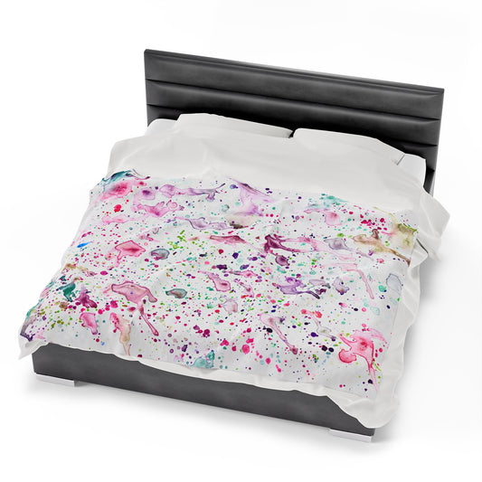 Bright Splashes Velveteen Plush Blanket