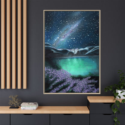 Night Sky over Spring Lake Framed Wall Art