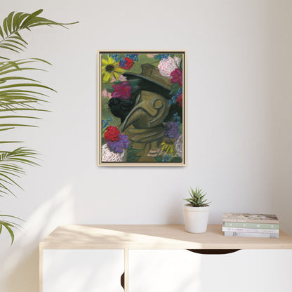 Plague Doctor and Raven Framed Wall Art