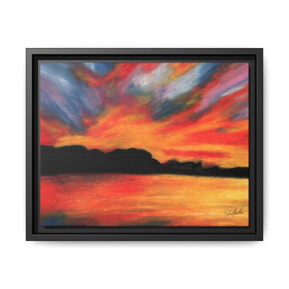 Sunset Over The Lake Framed Wall Art