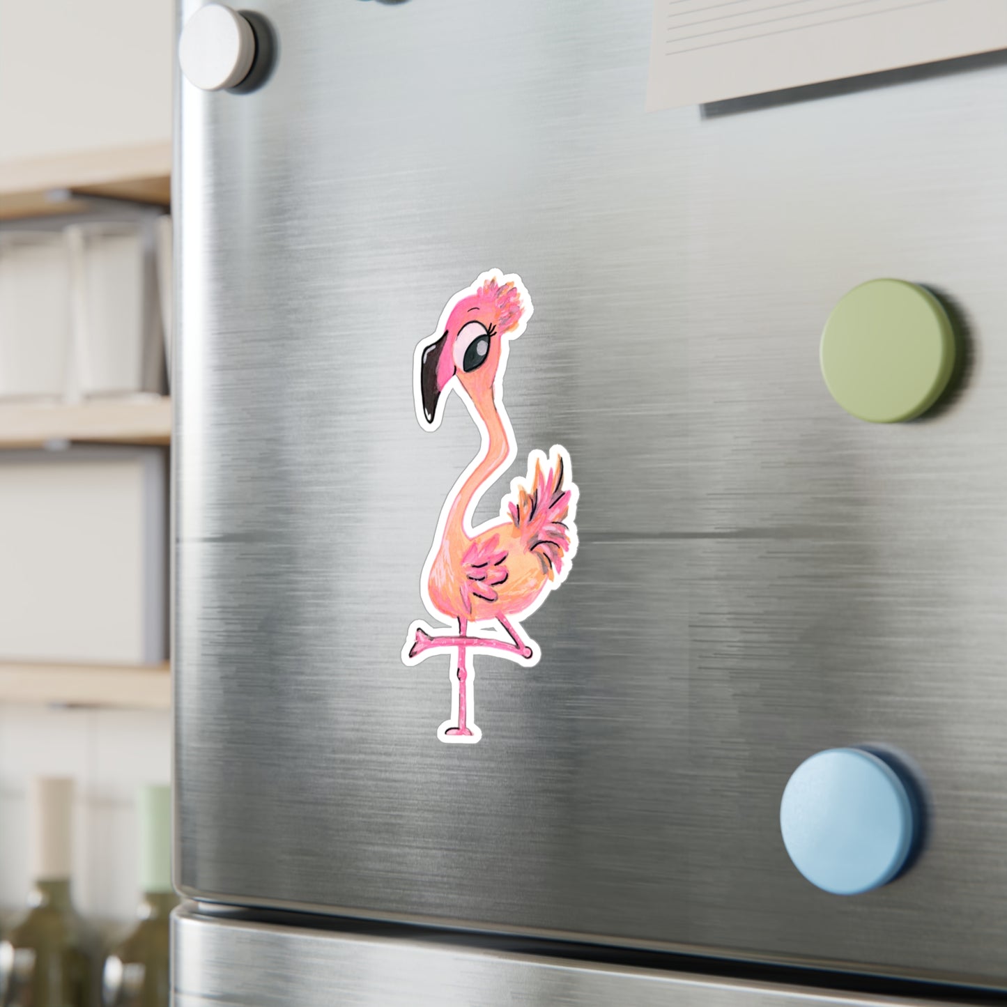 Flamingo-7 Kiss-Cut Vinyl Decals Water, Scratch & UV-Resistant Satin Finish Vinyl Sticker with Removable Adhesive