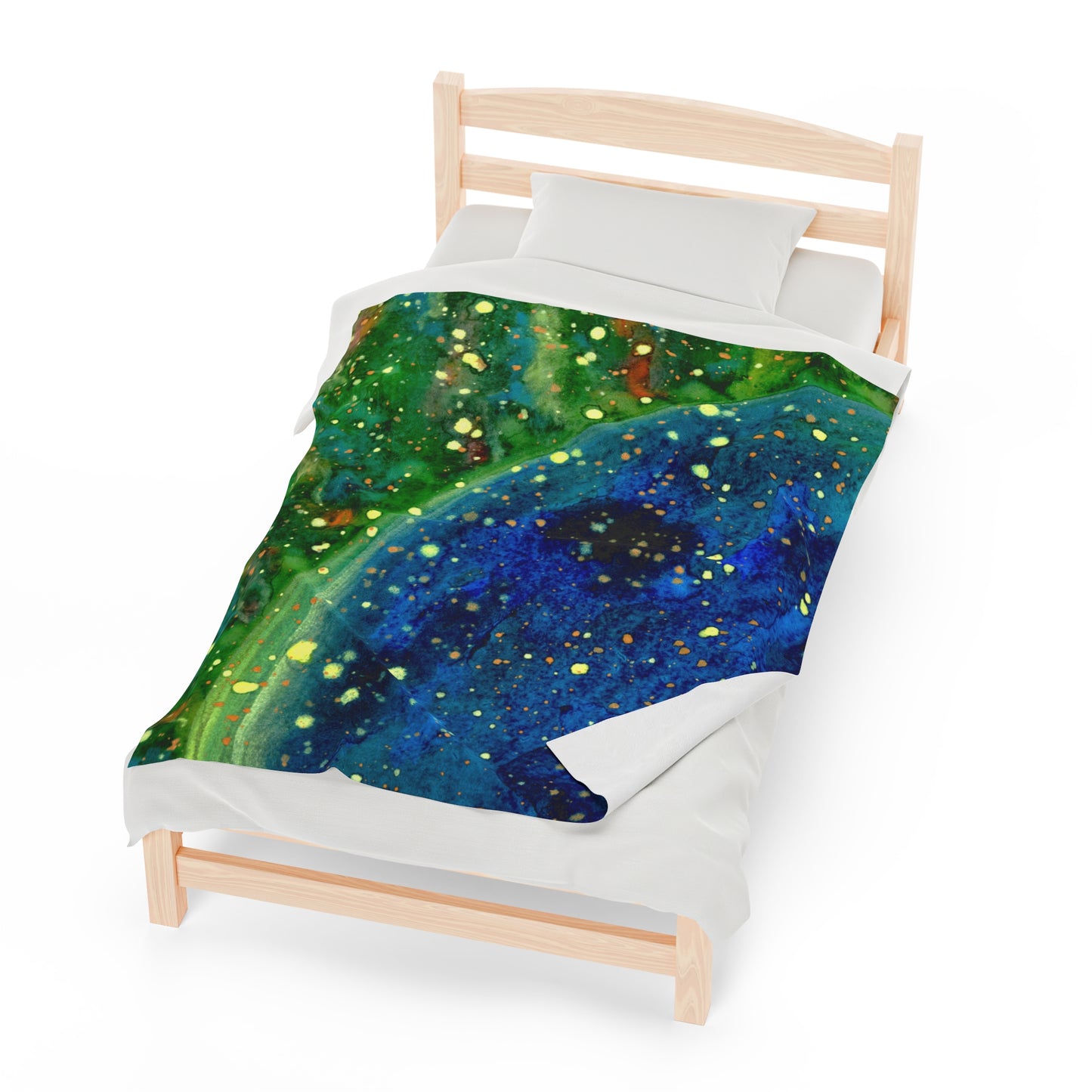 Blue Planet Galaxy Velveteen Plush Blanket