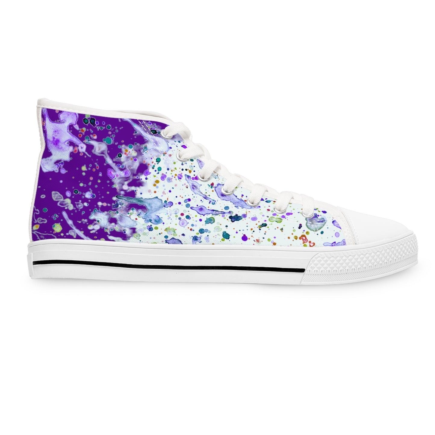 Purple Color Splash Unisex Classic High Top Sneakers