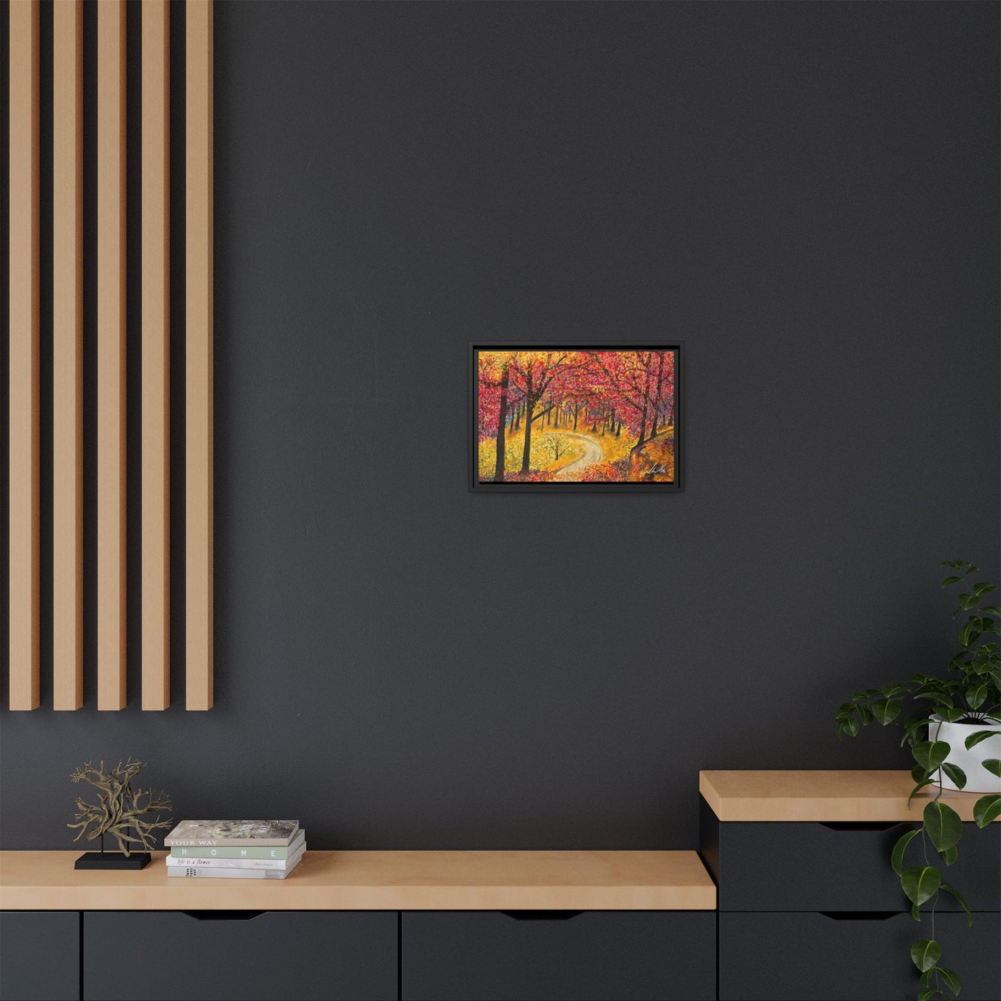 Vibrant Fall Forest Framed Wall Art