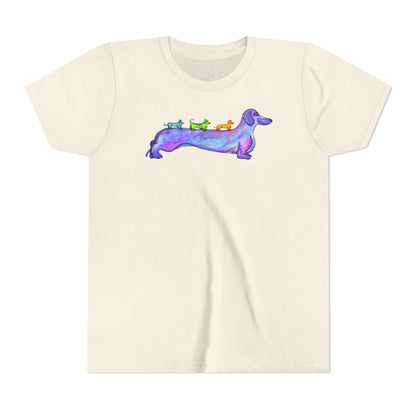 Dachshund Rainbow Crew Youth Tee