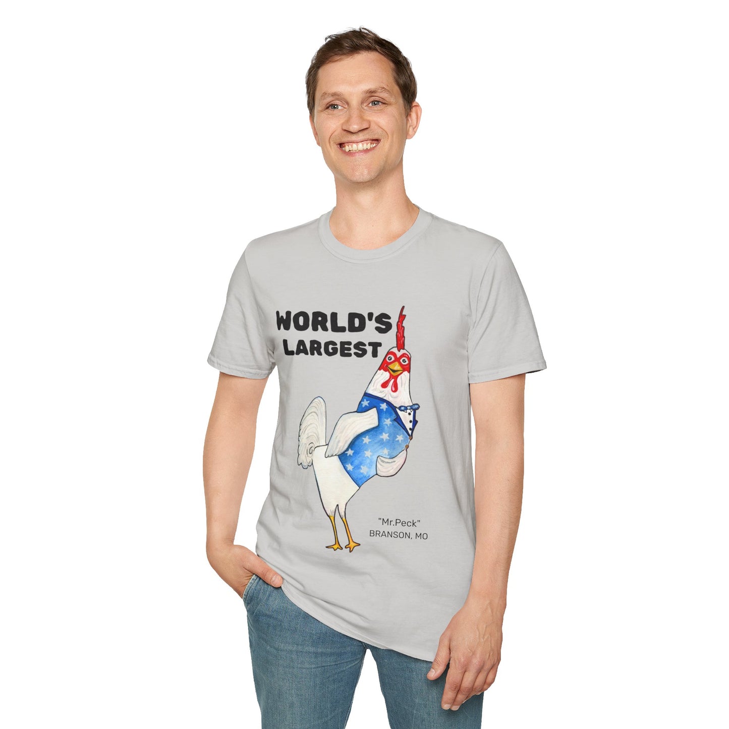 World's Largest Chicken T-Shirt — Funny Patriotic Rooster Tee