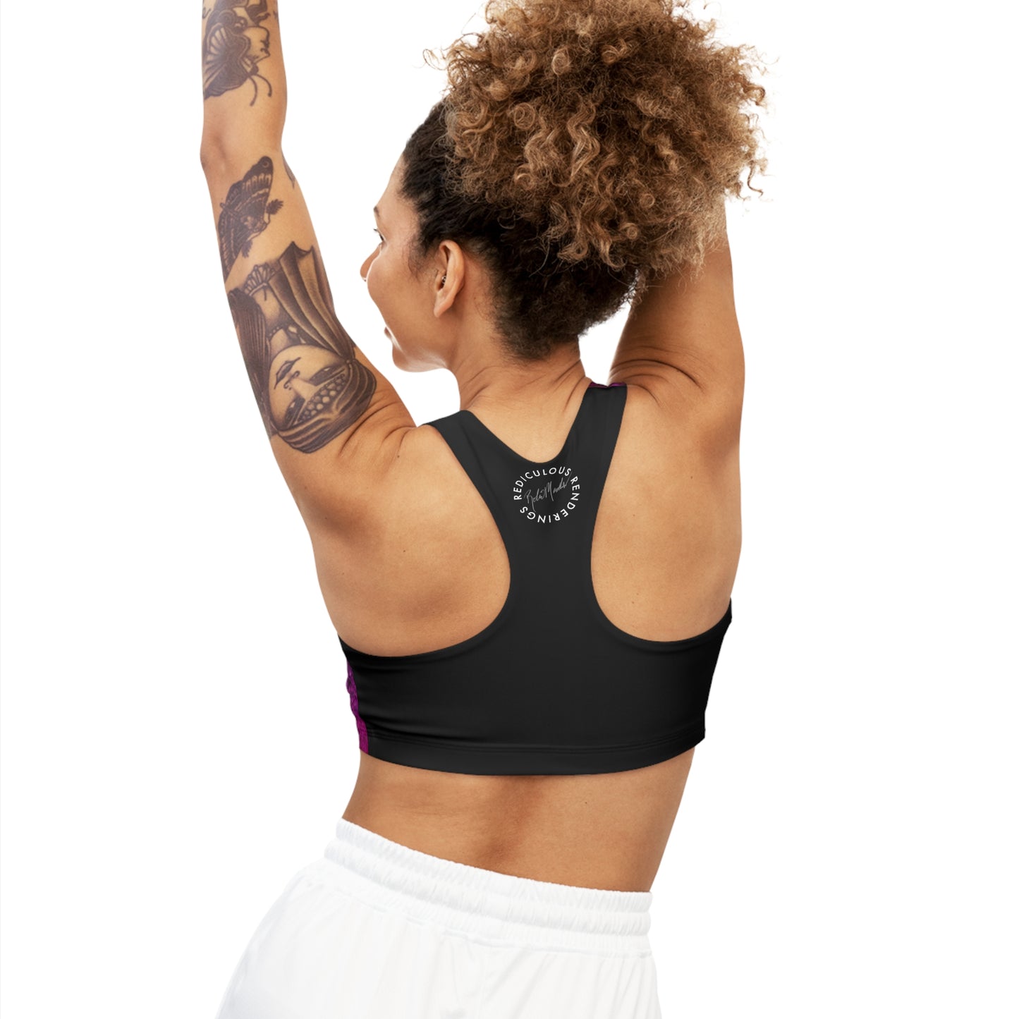 Rose Colored Galaxy Seamless Sports Bra (AOP)