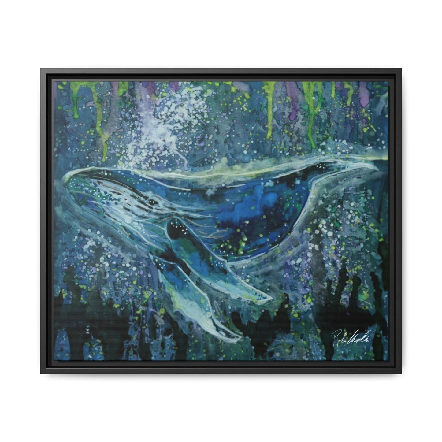 Watercolor Whale Framed Wall Art