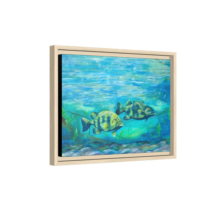 Framed Matte Canvas - Underwater Fish Scene
