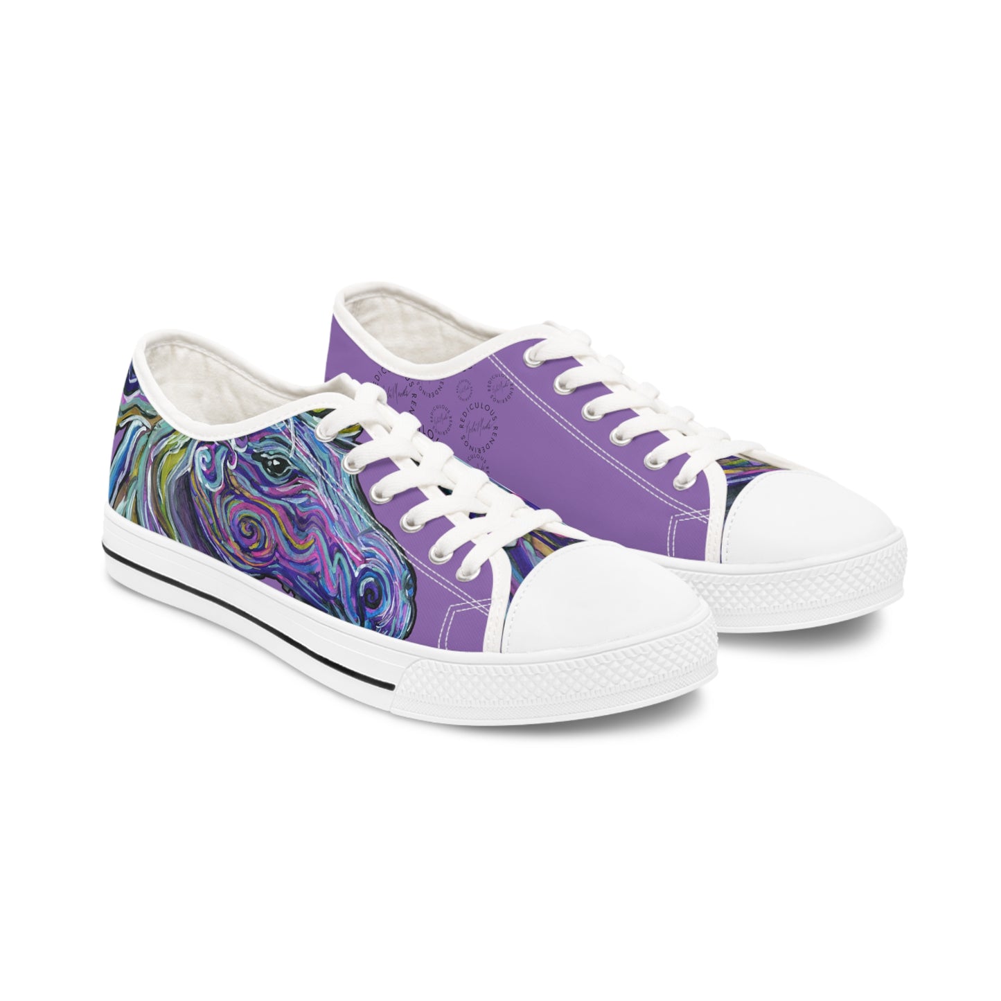 Purple Abstract Horse Unisex Low-Top Sneakers