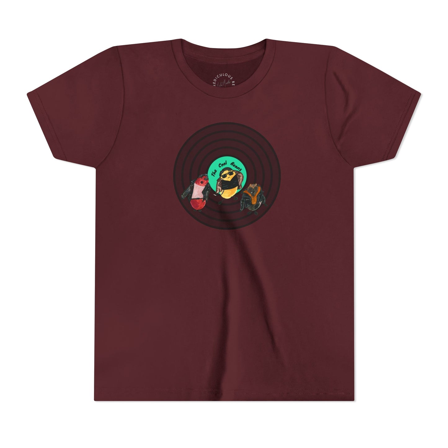 Youth Tee — Cute Cool Beans Retro Vinyl Graphic