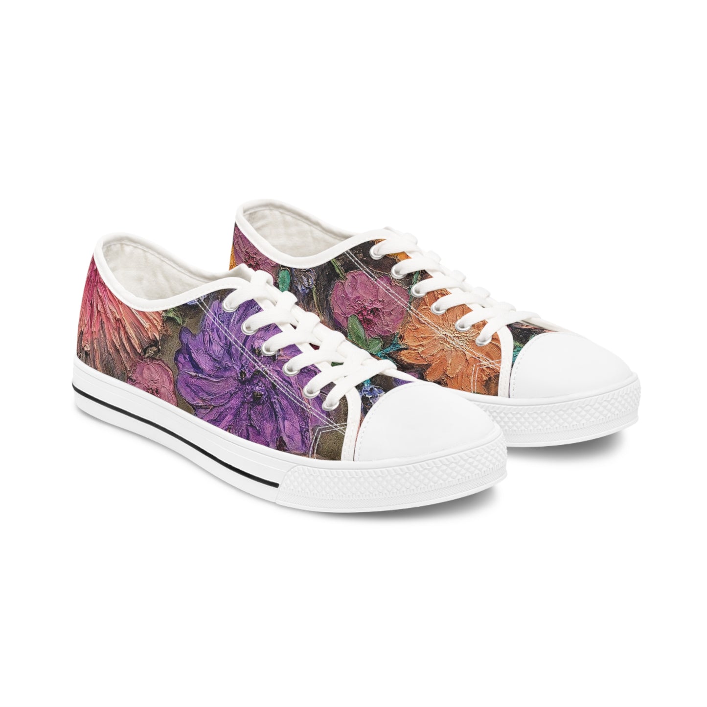 Flower Unisex Low-Top Sneakers Closed Toe Casual Walking Fashion Shoes