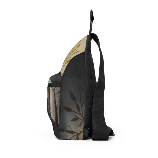 Vintage Raven Window Sling Bag - Gothic Nature Crossbody for Urban Explorers