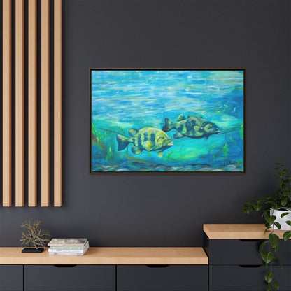 Framed Matte Canvas - Underwater Fish Scene