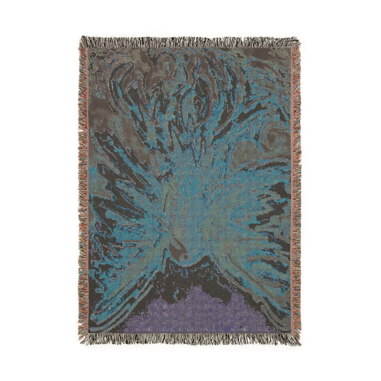 Sunburst Phoenix Bird Woven Blanket — Rising from the Ashes Rebirth Throw