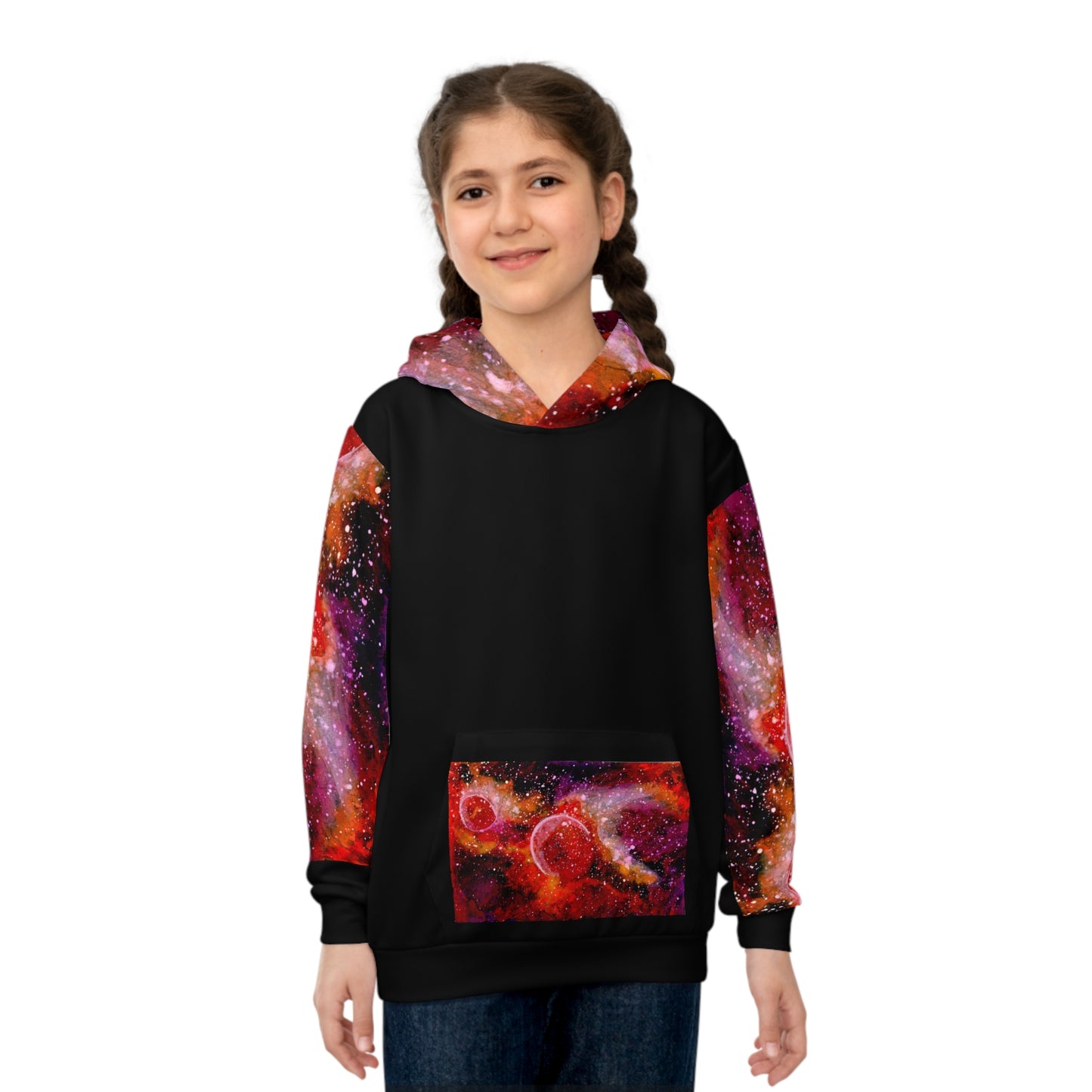 Orange Moons Galaxy Children's Hoodie (AOP)